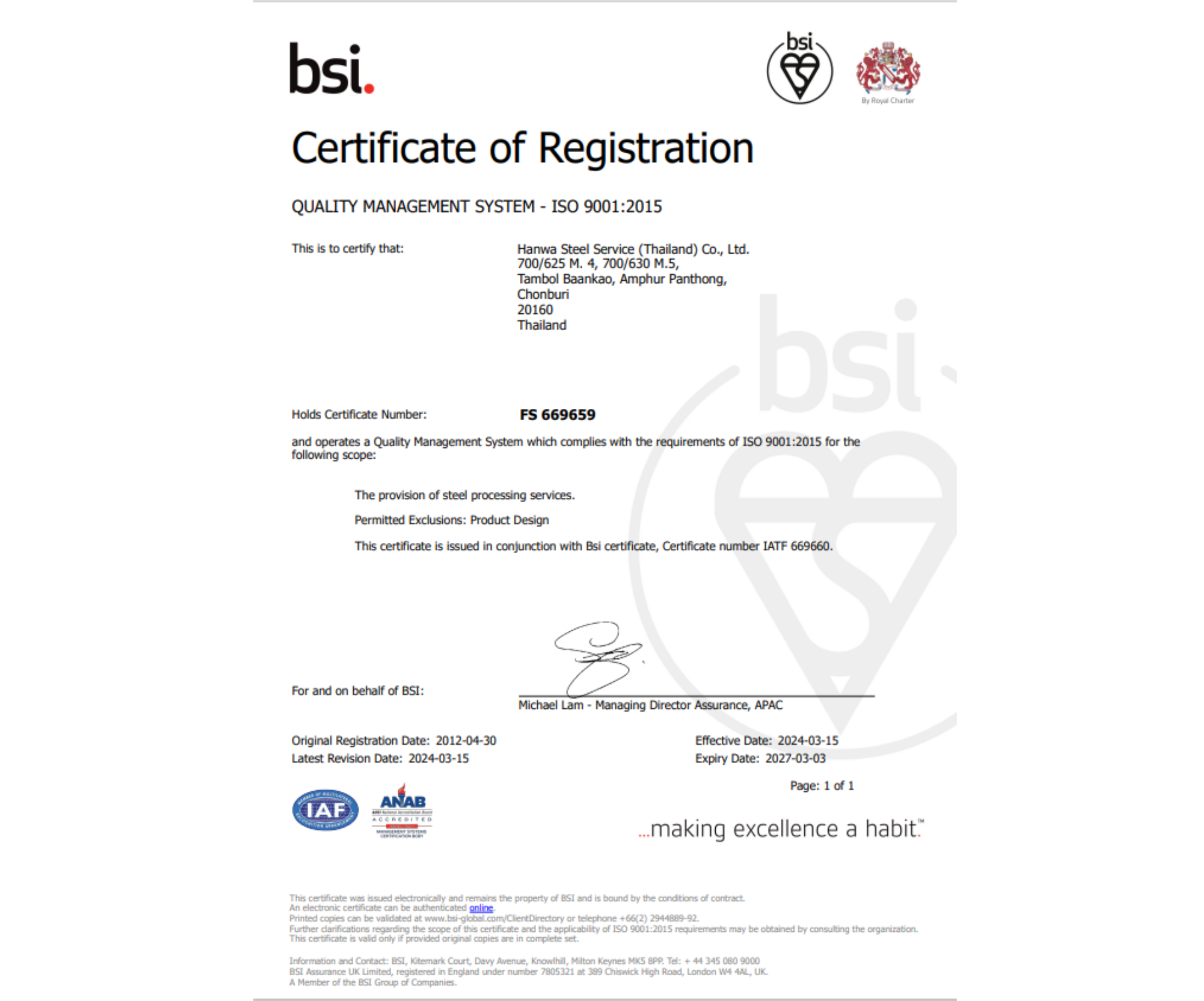 ISO 9001:2015 Certificate
